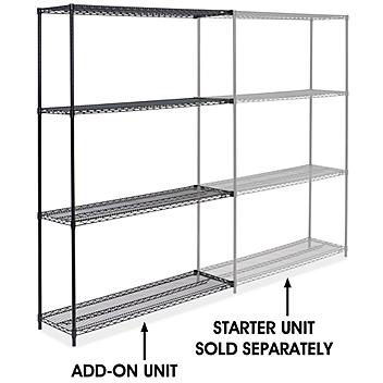 Black Wire Shelving Add-On Unit - 60 x 18 x 86" H-2424-86A