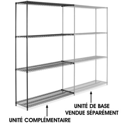 Black Wire Shelving Add-On Unit - 60 x 18 x 96" H-2424-96A