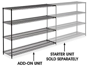 Black Wire Shelving Add-On Unit - 72 x 18 x 54" H-2425-54A