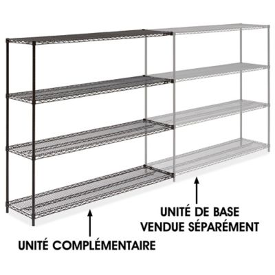 Black Wire Shelving Add-On Unit - 72 x 18 x 63" H-2425-63A