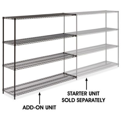 Black Wire Shelving Add-On Unit - 72 x 18 x 63" H-2425-63A