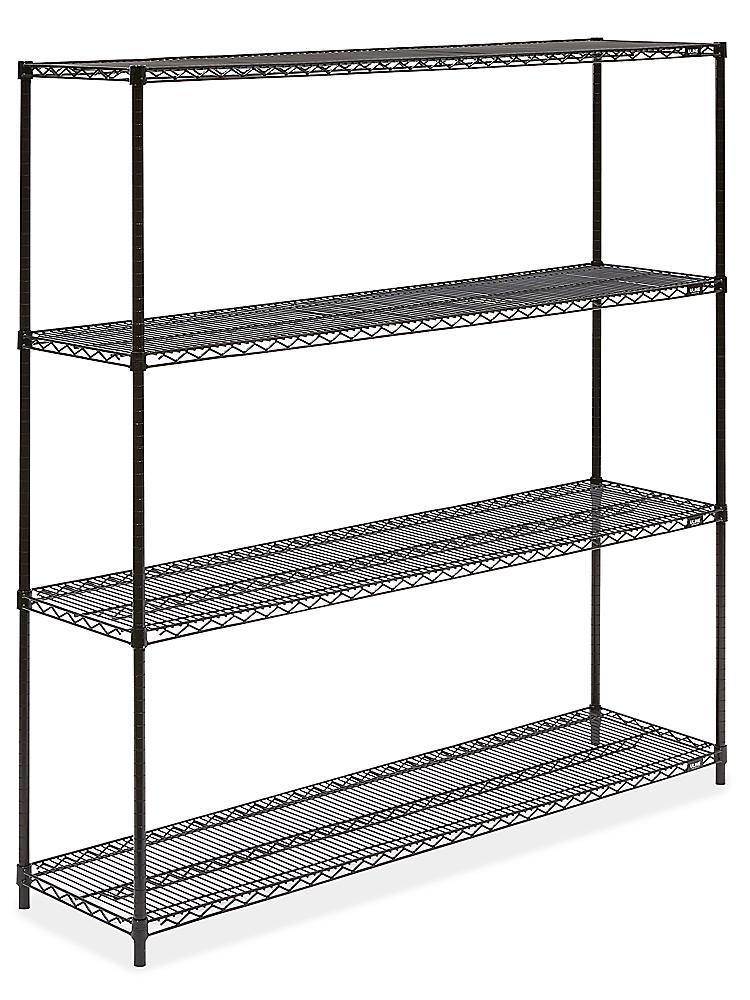 Black Wire Shelving Unit 72 X 18, How To Build Uline Shelving