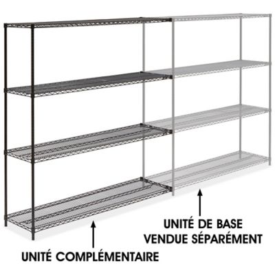 Black Wire Shelving Add-On Unit - 72 x 18 x 72" H-2425-72A