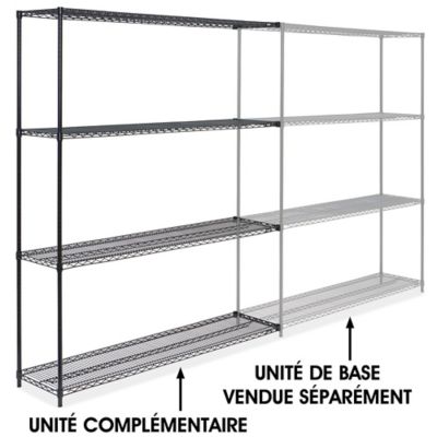 Black Wire Shelving Add-On Unit - 72 x 18 x 86" H-2425-86A