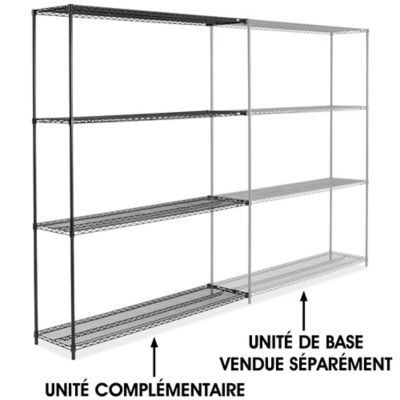 Black Wire Shelving Add-On Unit - 72 x 18 x 96" H-2425-96A