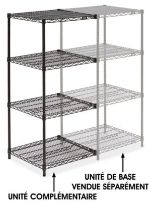 Black Wire Shelving Add-On Unit - 24 x 24 x 54" H-2426-54A