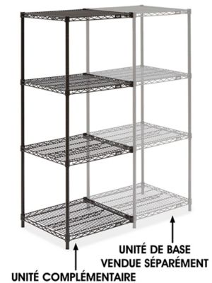 Black Wire Shelving Add-On Unit - 24 x 24 x 63" H-2426-63A