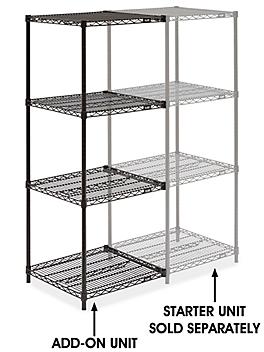 Black Wire Shelving Add-On Unit - 24 x 24 x 63" H-2426-63A