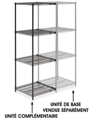 Black Wire Shelving Add-On Unit - 24 x 24 x 72" H-2426-72A