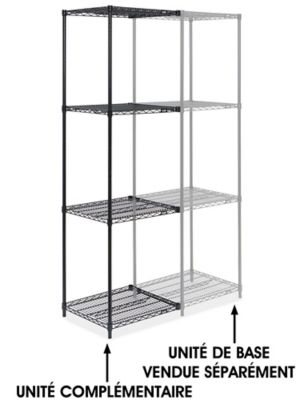 Black Wire Shelving Add-On Unit - 24 x 24 x 86" H-2426-86A