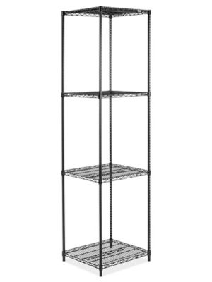 Black Wire Shelving Unit - 24 x 24 x 96" H-2426-96