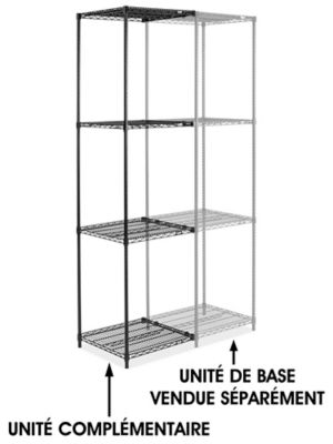 Black Wire Shelving Add-On Unit - 24 x 24 x 96" H-2426-96A