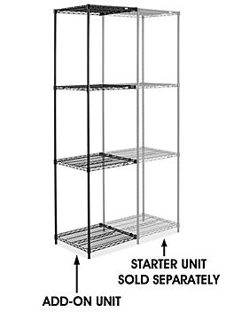 Black Wire Shelving Add-On Unit - 24 x 24 x 96" H-2426-96A