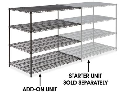 Black Wire Shelving Add-On Unit - 60 x 36 x 54" H-2427-54A