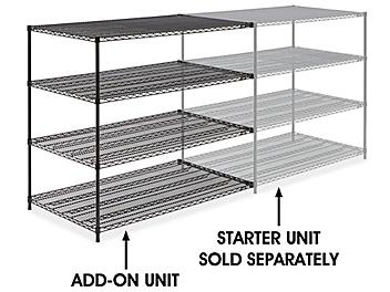 Black Wire Shelving Add-On Unit - 60 x 36 x 54" H-2427-54A