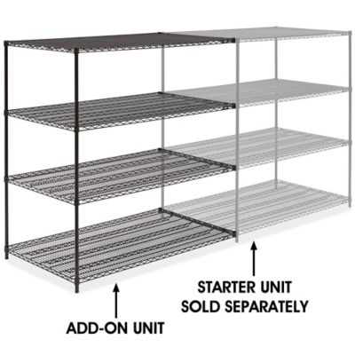 Black Wire Shelving Add-On Unit - 60 x 36 x 63" H-2427-63A