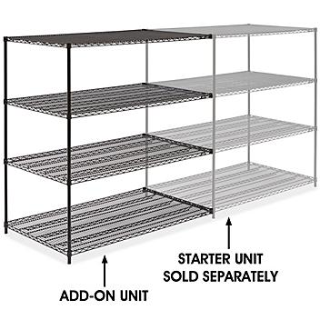 Black Wire Shelving Add-On Unit - 60 x 36 x 63" H-2427-63A