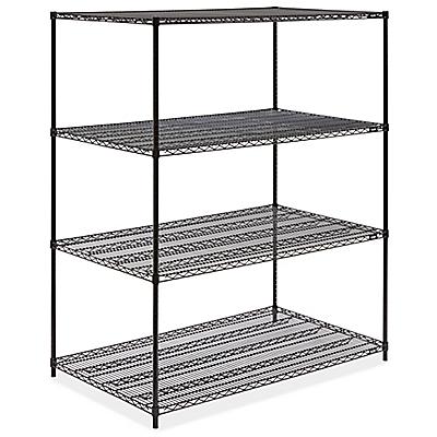Black Wire Shelving Unit 60 X 36 72, Uline Wire Shelving Assembly