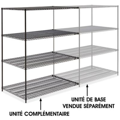 Black Wire Shelving Add-On Unit - 60 x 36 x 72" H-2427-72A