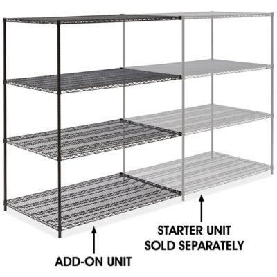 Black Wire Shelving Add-On Unit - 60 x 36 x 72" H-2427-72A