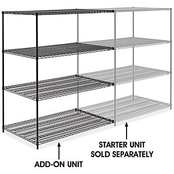 Black Wire Shelving Add-On Unit - 60 x 36 x 72" H-2427-72A
