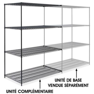 Black Wire Shelving Add-On Unit - 60 x 36 x 86" H-2427-86A