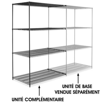 Black Wire Shelving Add-On Unit - 60 x 36 x 96" H-2427-96A