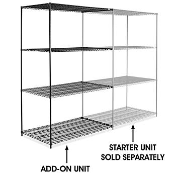 Black Wire Shelving Add-On Unit - 60 x 36 x 96" H-2427-96A