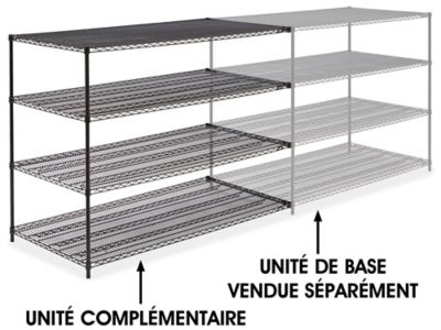 Black Wire Shelving Add-On Unit - 72 x 36 x 54" H-2428-54A