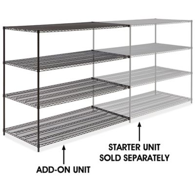 Black Wire Shelving Add-On Unit - 72 x 36 x 63" H-2428-63A