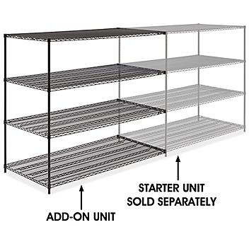 Black Wire Shelving Add-On Unit - 72 x 36 x 63" H-2428-63A
