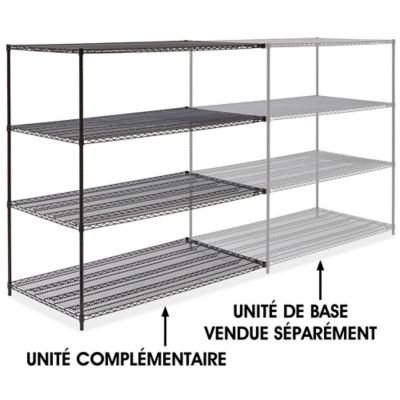 Black Wire Shelving Add-On Unit - 72 x 36 x 72" H-2428-72A