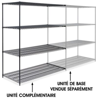 Black Wire Shelving Add-On Unit - 72 x 36 x 86" H-2428-86A
