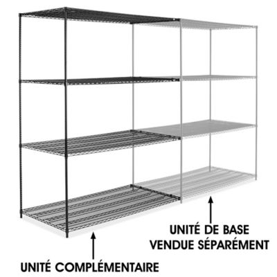 Black Wire Shelving Add-On Unit - 72 x 36 x 96" H-2428-96A