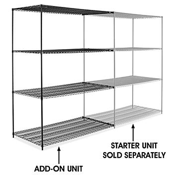 Black Wire Shelving Add-On Unit - 72 x 36 x 96" H-2428-96A