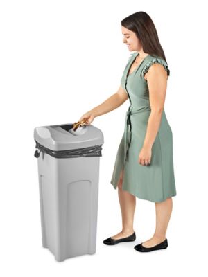 Rubbermaid® Hands-Free Trash Can - 23 Gallon, Gray H-2445GR - Uline