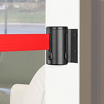 Crowd Control with Retractable Belt - Wall Mount, Red, 7 1/2' H-2469R