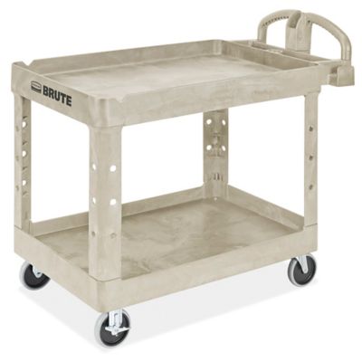Rubbermaid Heavy-Duty Lab Carts, Model B, H × W × L 33 1/4 in. × 25 7/8 in. × 45 1/4 in., Black, Cart Total Capacity 500 lb. , 250 lb. per Shelf