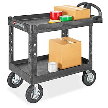 Rubbermaid® Black Utility Cart with Pneumatic Wheels - 44 x 25 x 37" H-2473
