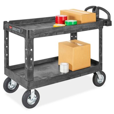 Rubbermaid® Black Utility Cart with Pneumatic Wheels - 54 x 25 x 37 H-2474  - Uline