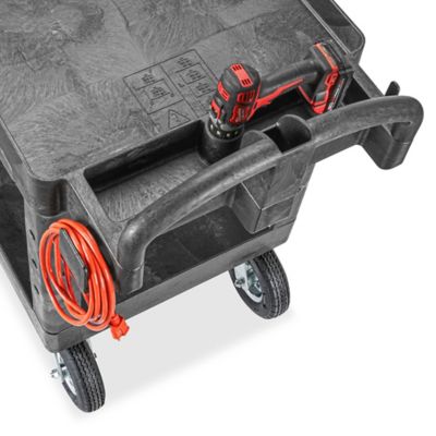 Uline Utility Cart with Pneumatic Wheels - 45 x 25 x 37, Gray H