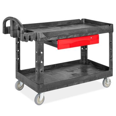 Rubbermaid® Black Utility Cart with Pneumatic Wheels - 54 x 25 x