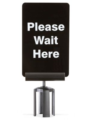 Crowd Control Sign with Bracket - "Please Wait Here" H-2477
