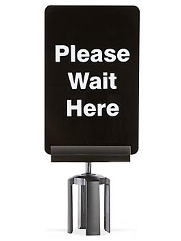 Crowd Control Sign with Bracket - "Please Wait Here" H-2477