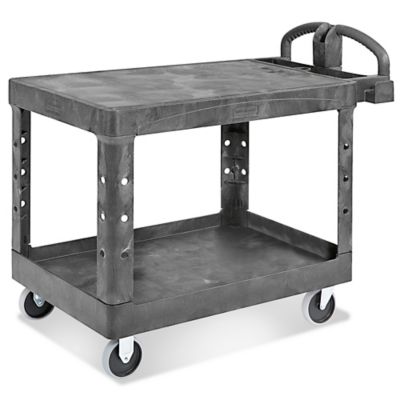 Uline Flat Shelf Utility Cart - 44 x 25 x 33, Black H-3325BL - Uline