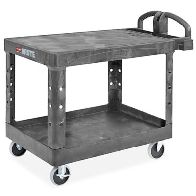 Rubbermaid Flat Shelf Utility Cart, Black