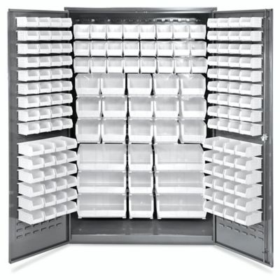 Bin Storage 48 x 24 x 78", 168 White Bins H2488W Uline
