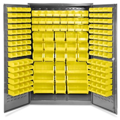 Bin Storage Cabinet - 48 x 24 x 78, 126 Blue Bins - ULINE - H-4449BLU