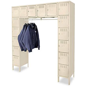 Industrial Lockers - Six Tier, 16-Person, Assembled, 72" Wide, 18" Deep, Tan H-2489AT
