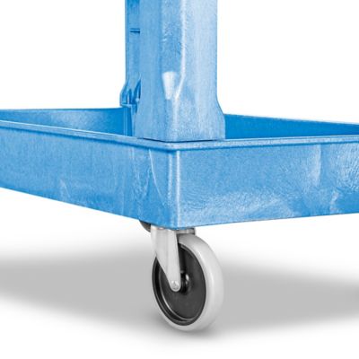 Uline Utility Cart - Narrow, 40 x 18 x 33, Blue